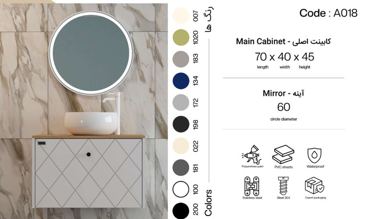 ایینه پلای وود دایره سنگ نجف اباد