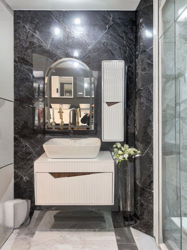 ایینه هالوژنی +باکس+سنگ+کابینت